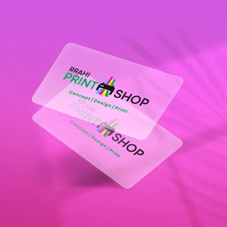 transparent pink visitng card